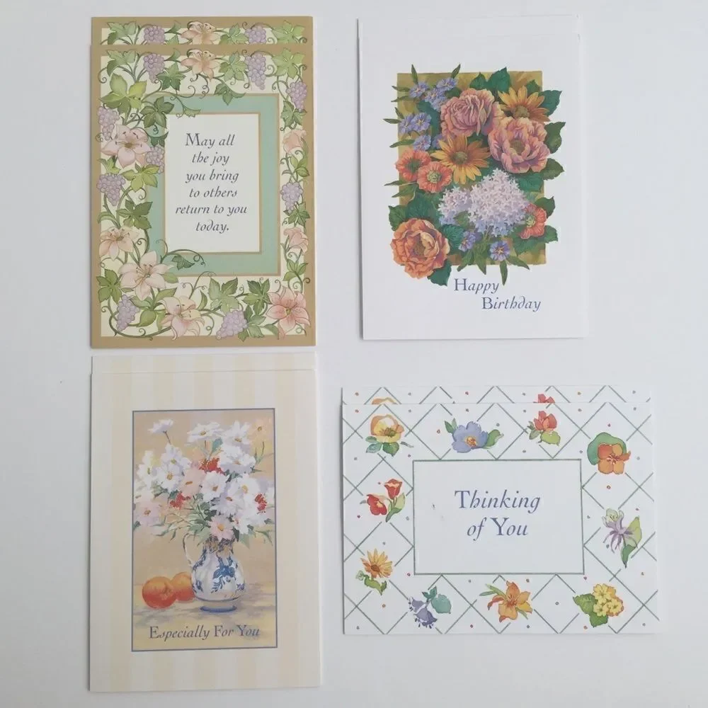 Vintage Current Birthday Cards Bundle/Lot 8 Floral Design Printed in the USA